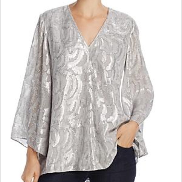 Ariel Metallic Top In Pale Steel/silver size small NWT - Picture 17 of 17